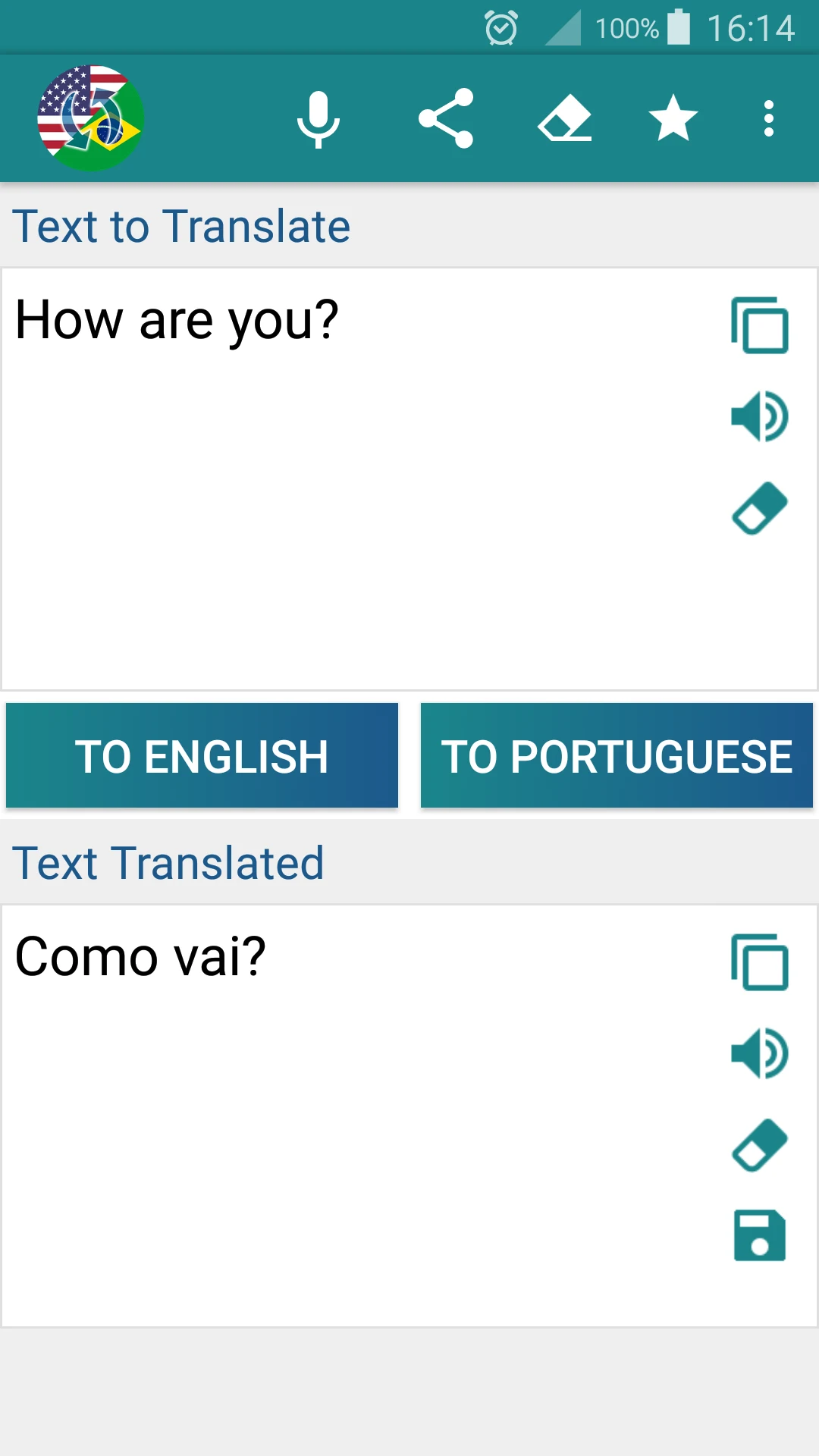 Portuguese English Translator screenshot