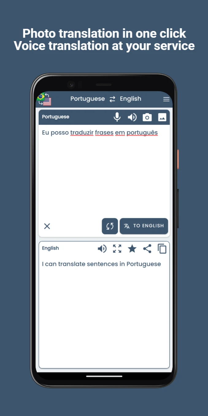 Portuguese English Translator screenshot